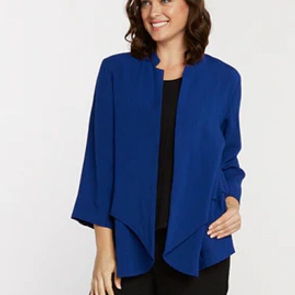 Fridaze Layered Front Linen Jacket BLACK - Picture 2 of 9